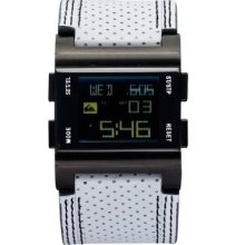 Quiksilver Men's Random Digital Watch M029alwht With Leather Strap