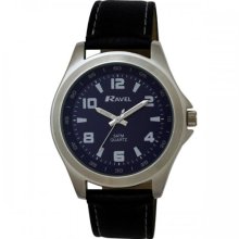 Ravel Men's Quartz Watch With Blue Dial Analogue Display And Black Plastic Or Pu Strap R5-4.6G