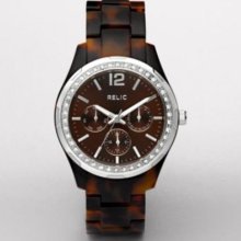 Relic By Fossil Starla Tortoise Resin Multifunction Womens Watch