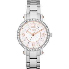 Relic Ladiesâ€™ Silver Tone Band with Mother of Pearl Dial Watch