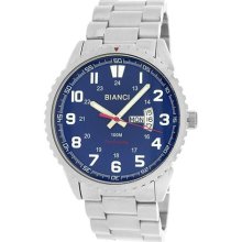 Roberto Bianci Men's All Steel Watch with Day and Date and Blue F ...