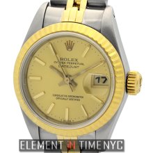 Rolex Datejust 26mm 2Tone Champagne Stick Dial Circa 1986