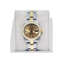 Rolex Datejust 79173 Ladies Two Tone Oyster Bracelet Diamond Dial