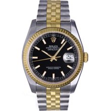 Rolex Datejust Men's 2-Tone Watch 116233 Black Dial