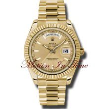 Rolex Day-date Ii 18kt Yellow Gold 41mm President Champagne Index Dial 218238