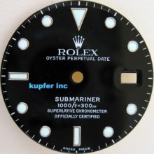 Rolex Mens Black & Silver Submariner Dial