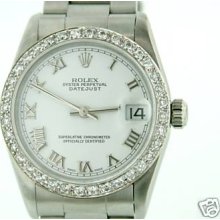 Rolex Watch Datejust Ladies Mens Steel Midsize Diamond