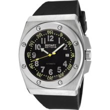 Rotary Men's Editions Automatic Black Dial Black Rubber