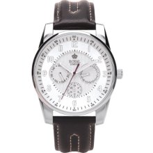 Royal London Women's Quartz Watch With Silver Dial Analogue Display And Black Leather Strap 21083-01