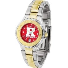 Rutgers Scarlet Knights Ladies Stainless Steel and Gold Tone Watch