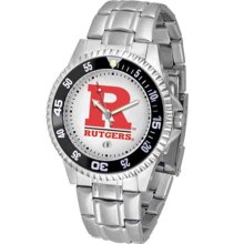 Rutgers Scarlet Knights Mens Steel Bandwrist Watch