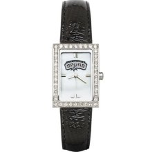 San Antonio Spurs Women's Black Leather Strap Allure Watch