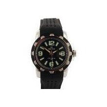 Sartego Sqq41 Mens Landmaster Black Dial Stainless Steel Rubber Strap Watch