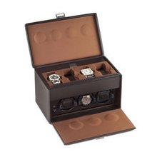 Scatola Del Tempo Leather Watch Winder For 3 Oversize Watches 7RTOS