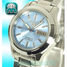 Seiko 5 Auto Latest Blue Face Ladies Day Date Symd89k1