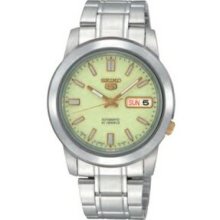 Seiko 5 Men`s Stainless Steel Automatic Watch W/ Lumibrite Dial