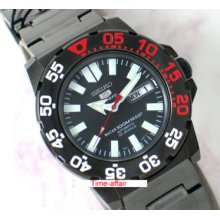 Seiko Automatic Diver Blk Gun Metal 100m Watch Snzf53