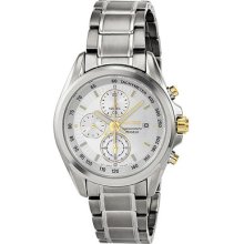 Seiko Chronograph Tachymeter Silver Dial Titanium Mens Watch Sndc95