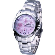 Seiko Ladies Criteria Chronograph Pearl Dial Watch Pink Sndz33j1 Made In Japan