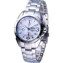 Seiko Ladies Criteria Chronograph Pearl Dial Watch Sndz35j1 Made In Japan