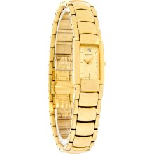 Seiko Ladies Diamond Gold Tone Bracelet Quartz Watch SZZC14