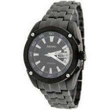 Seiko Men's Srp007k1 Stainless Steel Analog With Black Dial Watch Nice Gift