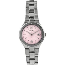 Seiko Pink Dial Stainless Steel Ladies Watch Sxdc49