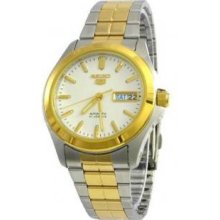 Seiko SNKK94 Mens Two Tone Seiko 5 Automatic Dial Link Bracelet