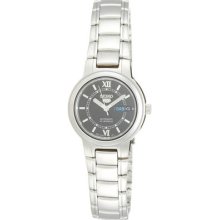 Seiko Syme57 Women's Watch Stainless Steel Seiko 5 Automatic Dress Black Dial