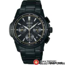 Seiko Wired Chronograph Standard Model Solar Men's Agad717 Model Black Watch