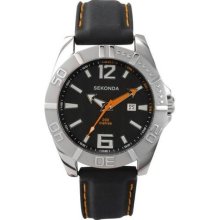 Sekonda 3325 Gents Quartz Analogue Black Strap 200m W/r Sports Watch Rrp Â£49.99