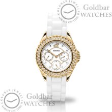 Sekonda Ladies Partytime Round Gold Chrono Dial White Sili Strap 4515 RrpÂ£59.99