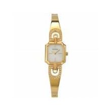 Sekonda Ladies White Mother Of Pearl Dial Gold Plated Alloy Semi Bangle Watch
