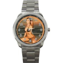 Sexy Lady Model Men's Sports Metal Stainless Steel Watch 21879944