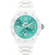 SI.WT.B.S Ice-Watch Ice-White Big Turquoise Dial White Silicon Strap W...