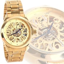 Simple Style Automatic Mechanical Round Dial Wrist Watch for Male Men