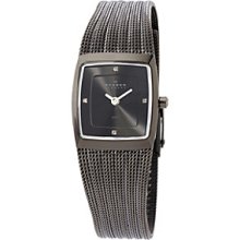 Skagen Denmark Striped Mesh Watch - Charcoal Women's