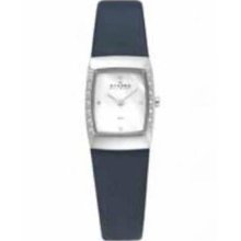 Skagen Mop Dial Crystal Accented Blue Leather Womens Watch 684xssln