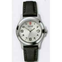 Small Silver Dial Garrison Elegance Watch With Black Leather Strap