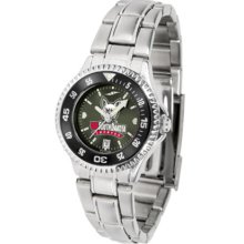 South Dakota Coyotes Competitor AnoChrome Ladies Watch with Steel Band and Colored Bezel