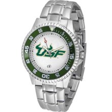 South Florida Bulls USF Mens Steel Bandwrist Watch