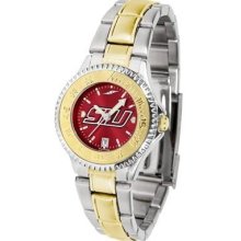 Southern Illinois Salukis Ladies Stainless Steel and Gold Tone Watch