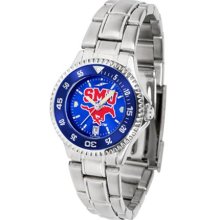 Southern Methodist Mustangs SMU Womens Steel Anochrome Watch