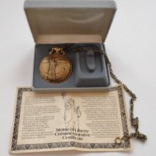 Statue of Liberty Commemorative Pocket Watch and Chain