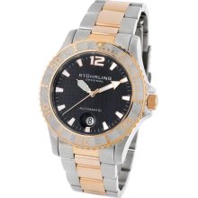 Stuhrling 161 332241 Regatta Sport Auto Black Dial Rose Bracelet Mens Watch