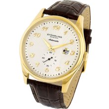 Stuhrling 171a 3335e2 Cuvette 44 Auto Mens White Dial Leather Watch