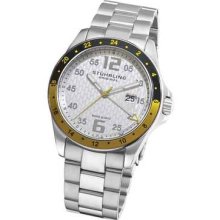 Stuhrling 289 33212 Galleon Quartz Yellow/black Bezel Ss Bracelet Womens Watch