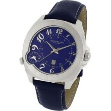 Stuhrling Original 115.33156 Mens Piattino Di Volo Quartz and Automatic Navy Blue Dial with Silver Hands and Markers on a Navy Blue Strap