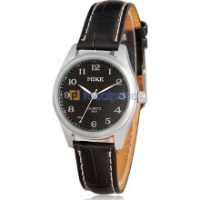 Stylish Men's Analog Watch with Faux Leather Strap (Black)