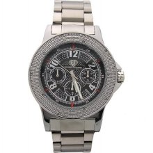 Super Techno by Joe Rodeo 0.10CT diamonds Watch Silver Tone Case M-6089